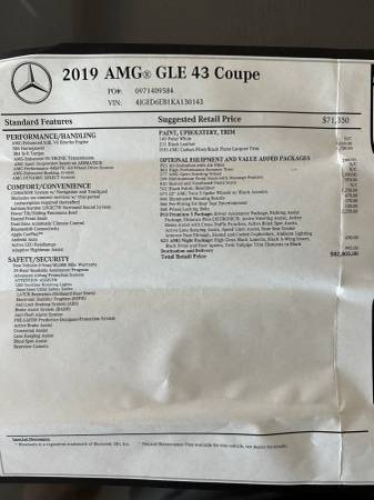 2019 Mercedes Benz GLE 43 AMG